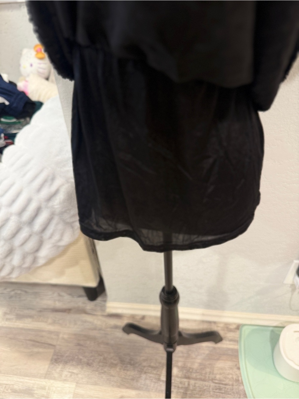 Maacie Black Swiss Dot Maternity Milkmaid Top Short Puff Sleeve Lined Medium M - Picture 8 of 9